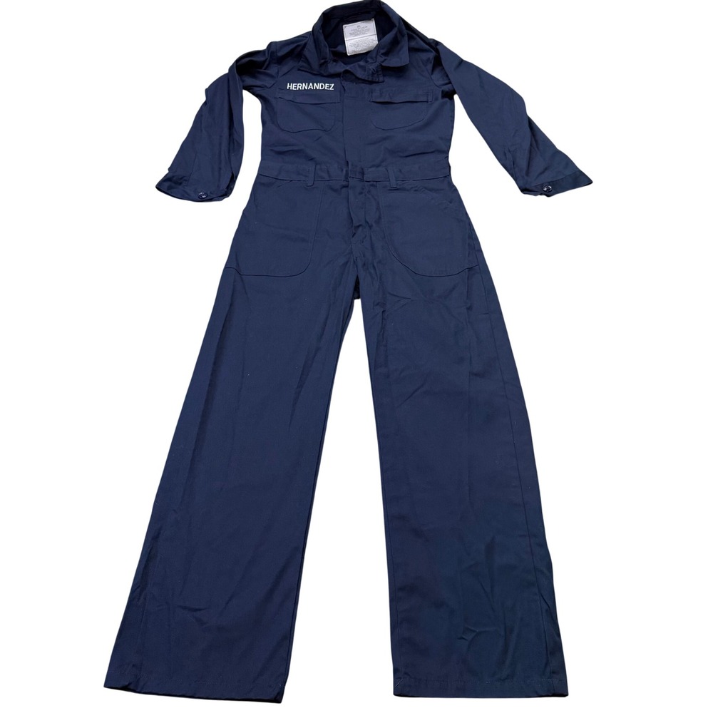 UNICOR Coverall Utility Mens 38L Military Jumpsuit Navy Blue Poly Cotton Work